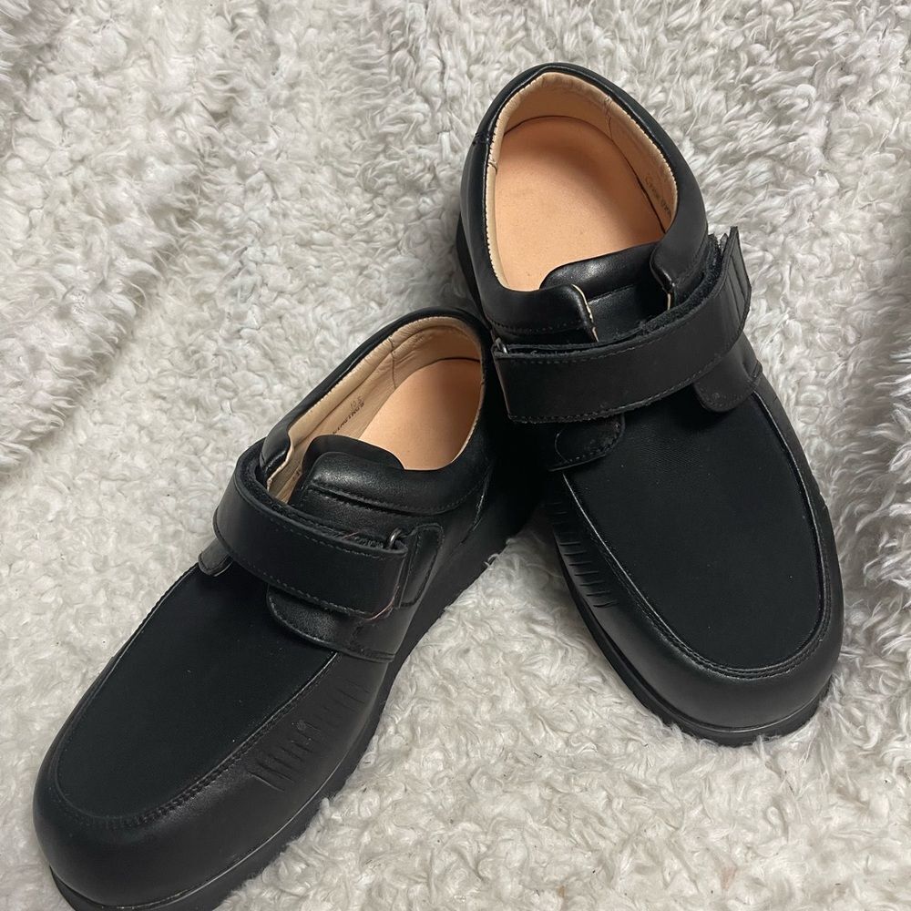 New Mt. Emey leather Black Comfort Orthotic Diabetic Walking Oxfords Men SZ 10.5